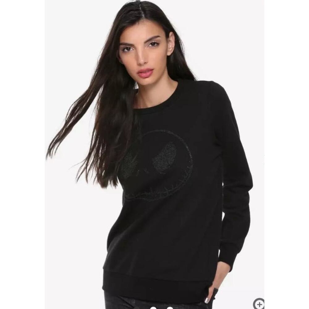 Disney Nightmare Before Christmas Jack Skellington Beaded Sweatshirt S